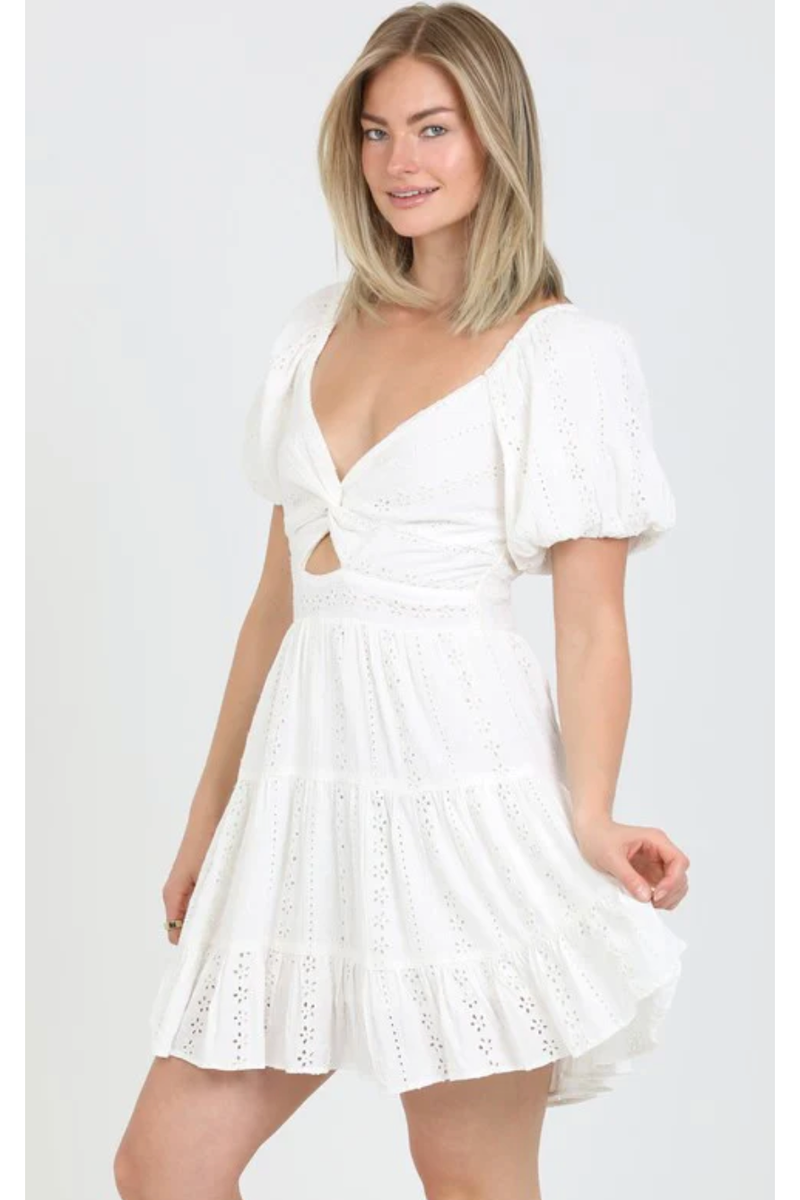 eyelet cut out dress Eyelet Cutout Dress