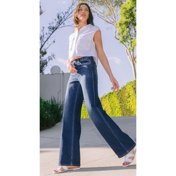 The Houston High Rise Loose Fit Wide Leg Jeans