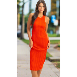 The Tracy Red Ribbed Tank Dress