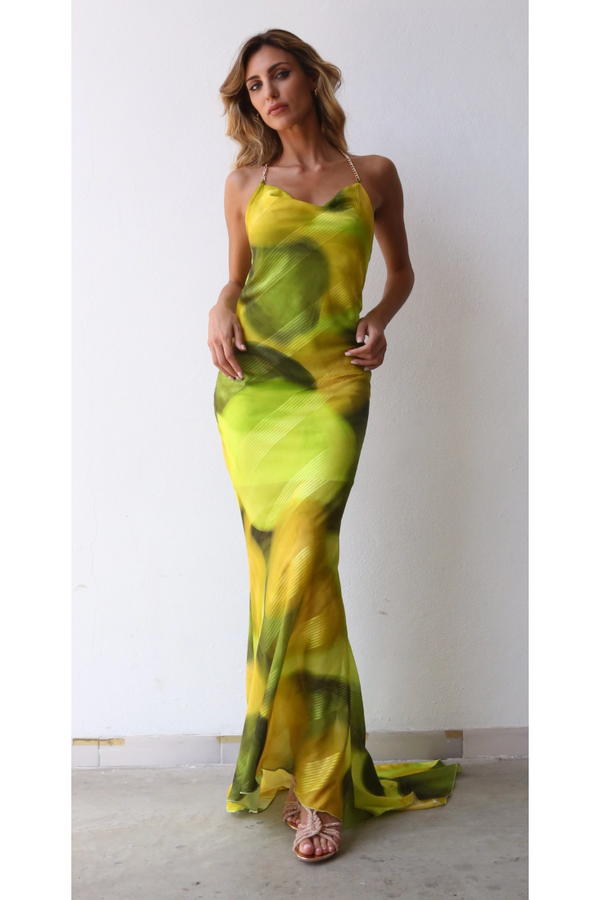 The Limone Yellow/Green Maxi Dress
