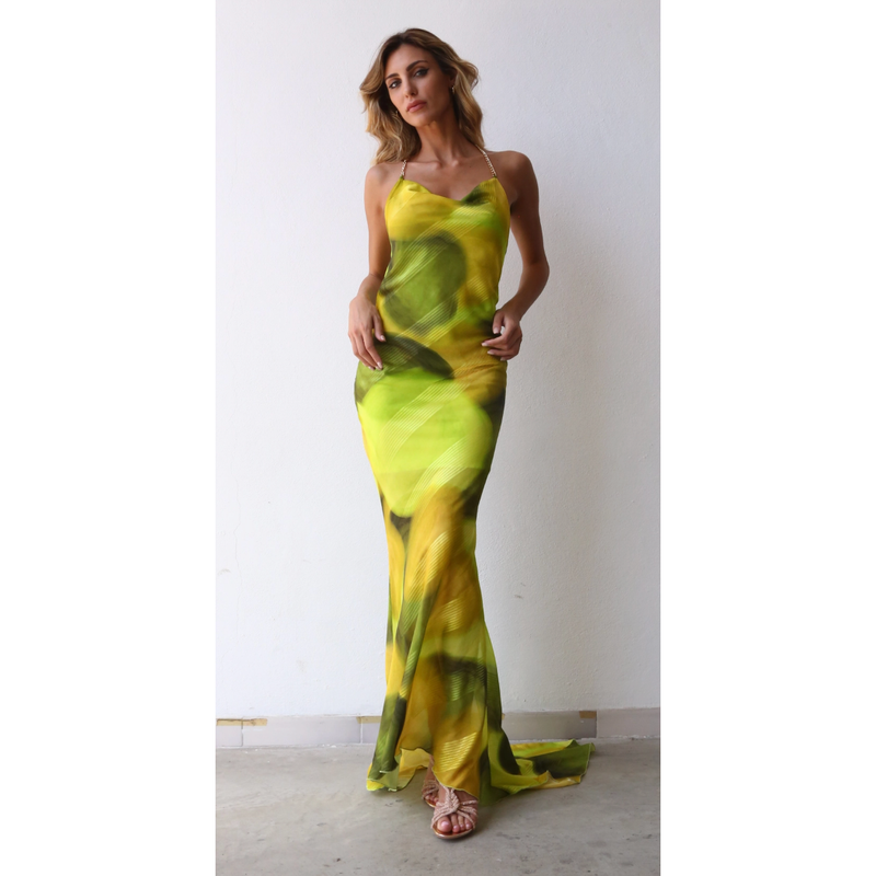 The Limone Yellow/Green Maxi Dress