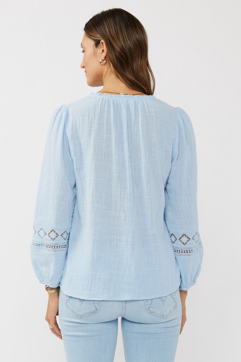 The Leanne Light Blue V-Neck Top