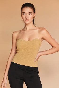 The Harper Gold Lurex Tube Top