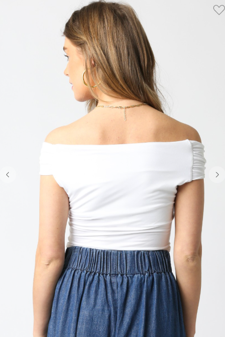 The May White Off The Shoulder Fitted Top
