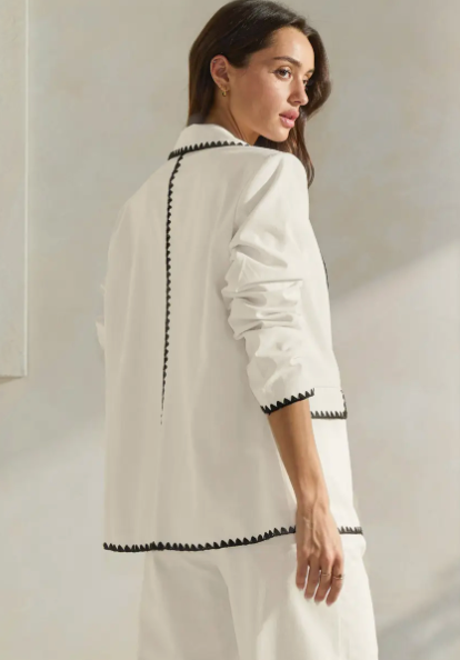 The Whipstitch White/Black Blazer