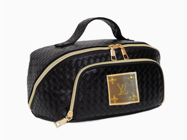 The Louis Vuitton Upcycled Black Dual Zipper Travel Pouch