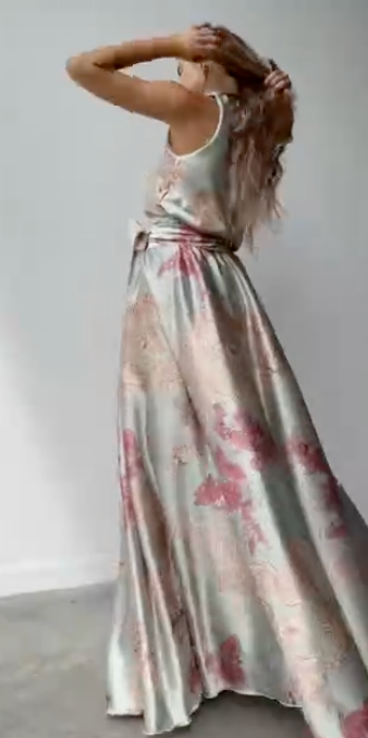 The Catania Multi Paisley One Shoulder Maxi Dress