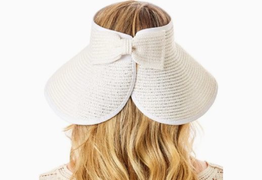 The Upcycled Louis Vuitton Rollable Straw Visor In Tan, Black or White