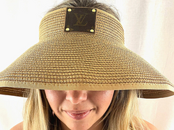 The Upcycled Louis Vuitton Rollable Straw Visor In Tan, Black or White