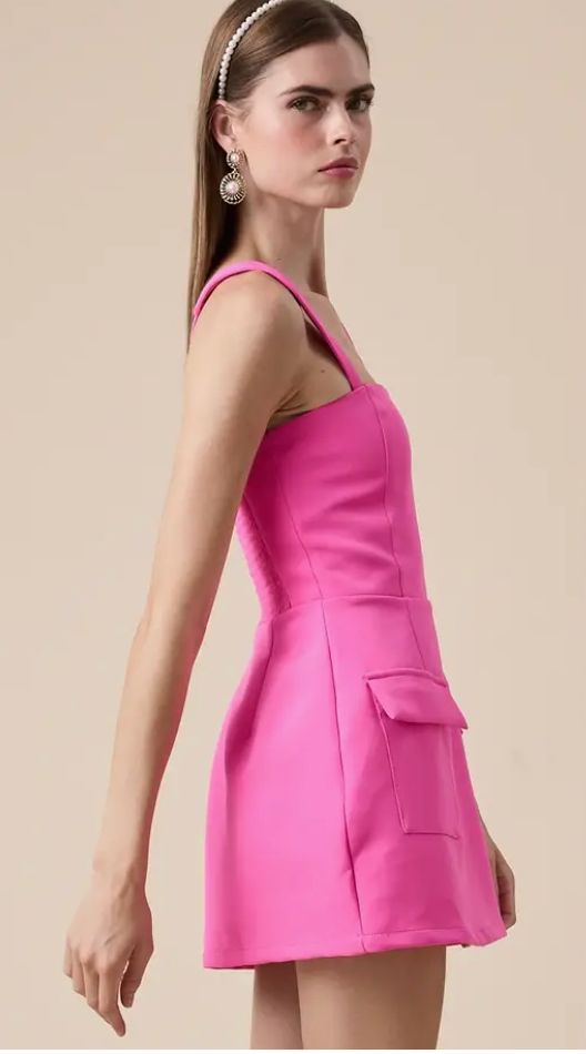 The Callie Hot Pink Romper Dress