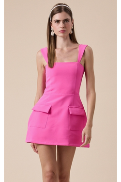 The Callie Hot Pink Romper Dress