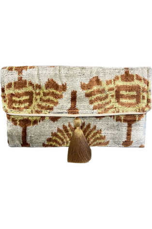 The Indah Saffron Silk Velvet Clutch
