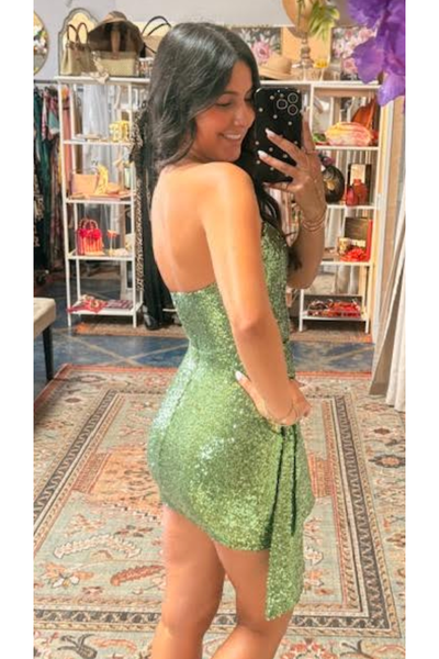 The Carina Green Strapless Sequin S