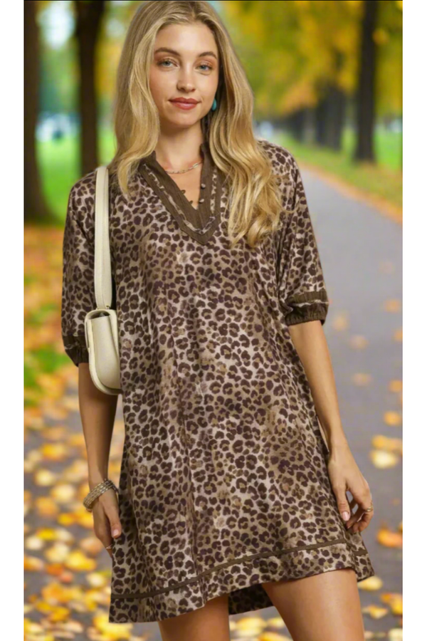 The Juliana Leopard Print Mini Dress