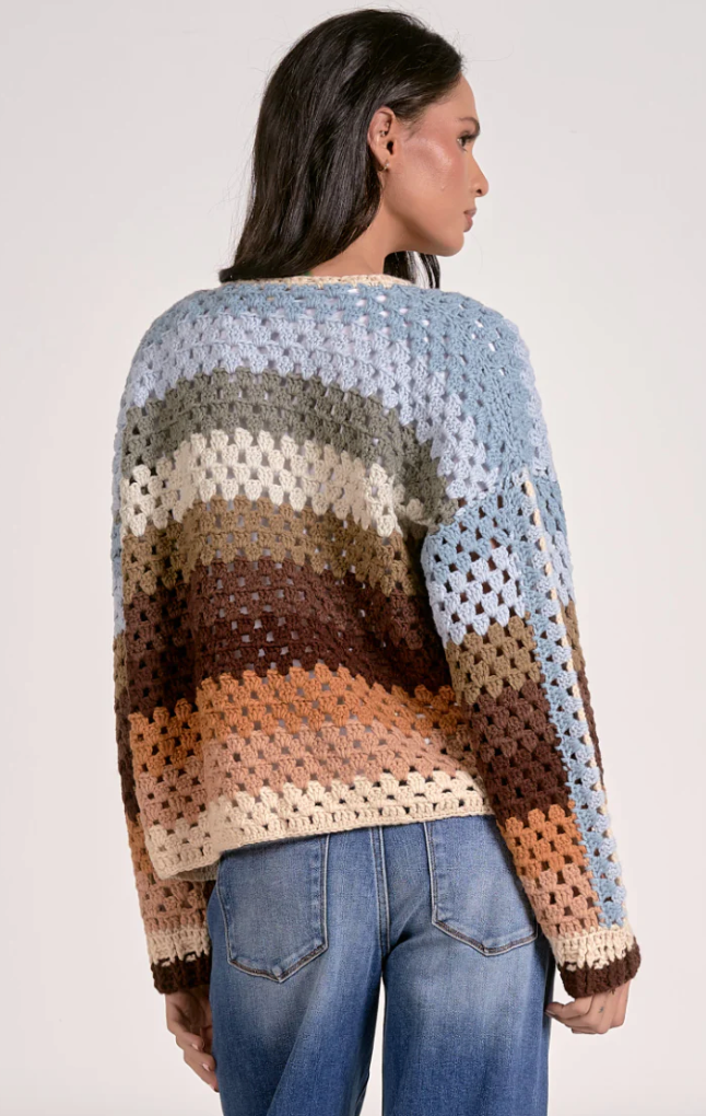 The Hayride Multi Color Open Front Chunky Cardigan