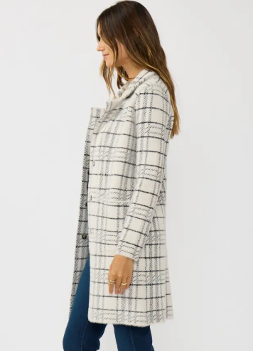 The Princeton Ivory/Black Plaid Coatigan