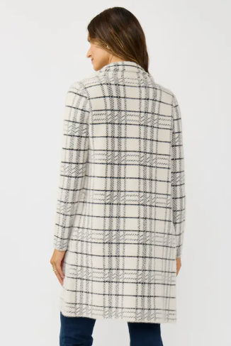 The Princeton Ivory/Black Plaid Coatigan