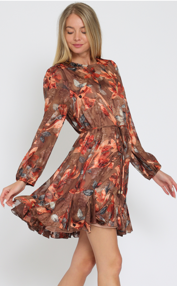 The Elodie Fall Multi Floral Print Dress