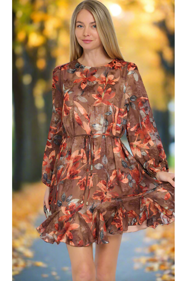 The Elodie Fall Multi Floral Print Dress