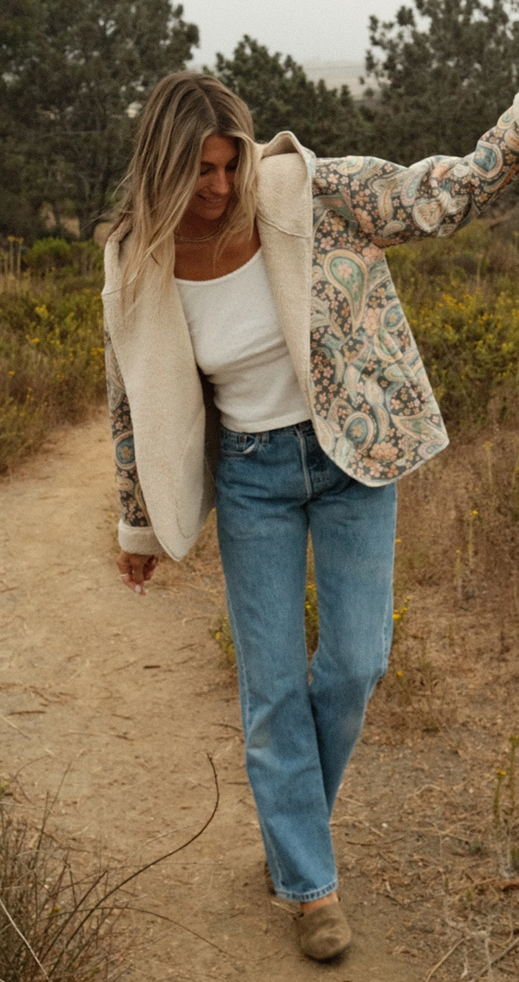 The Sagebrush Multi Paisley Faux Sueded Jacket