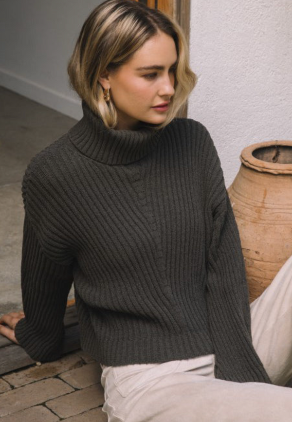 The Avery Olive Turtleneck Sweater