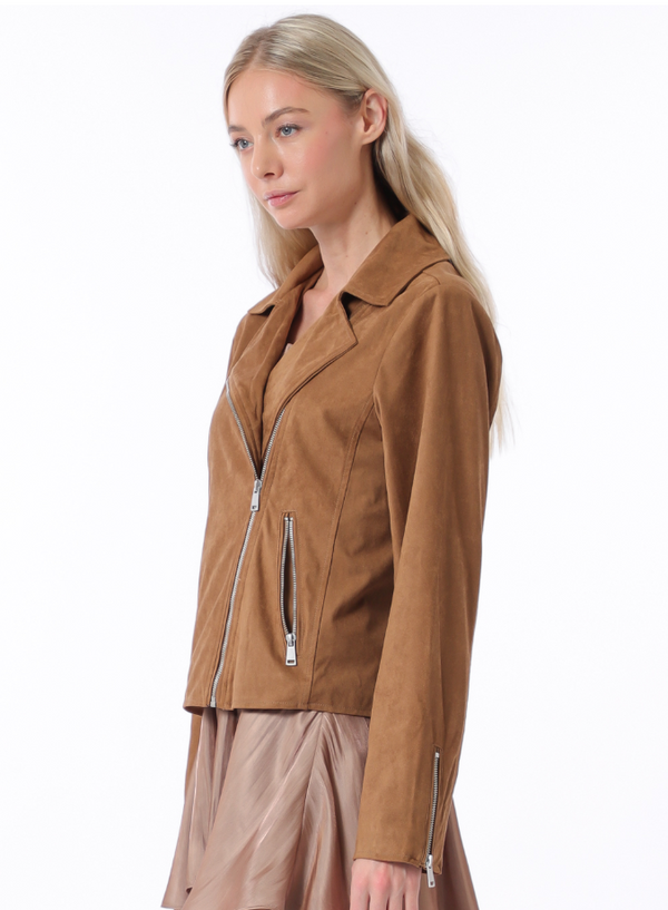 The Raleigh Camel Vegan Suede Jacket