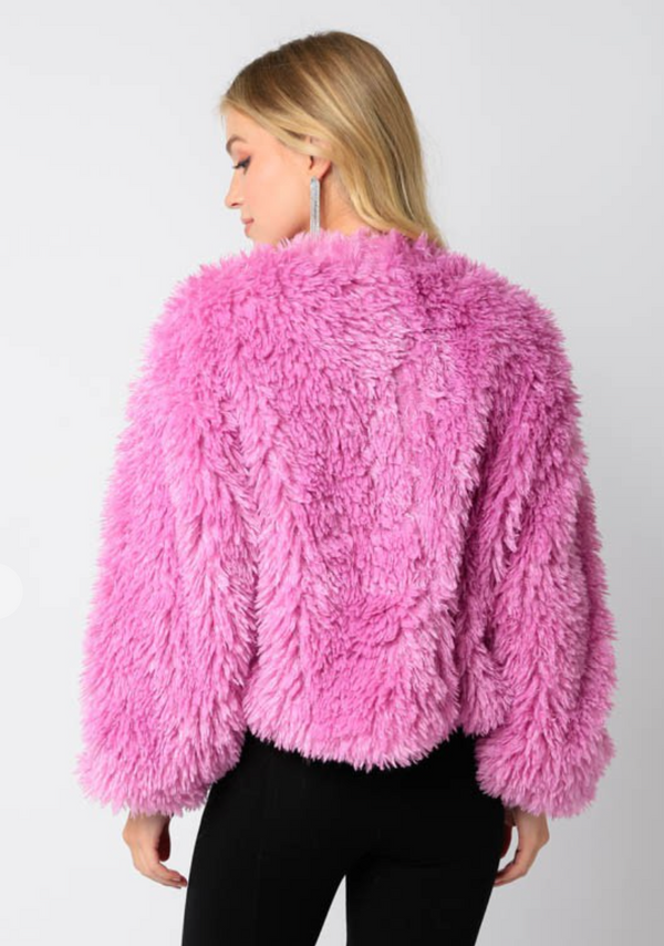 The Barbie Raspberry Fur Jacket