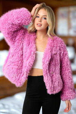 The Barbie Raspberry Fur Jacket