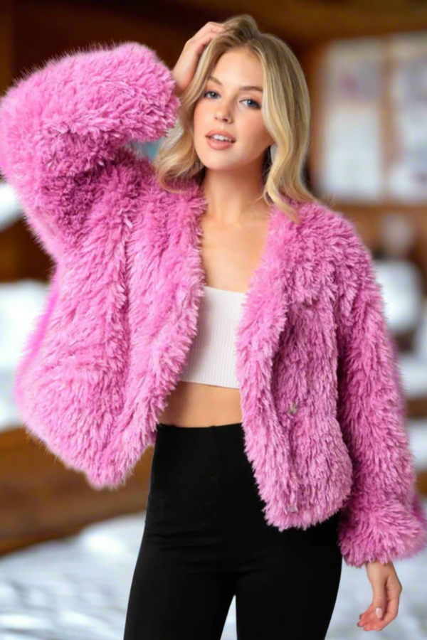 The Barbie Raspberry Fur Jacket