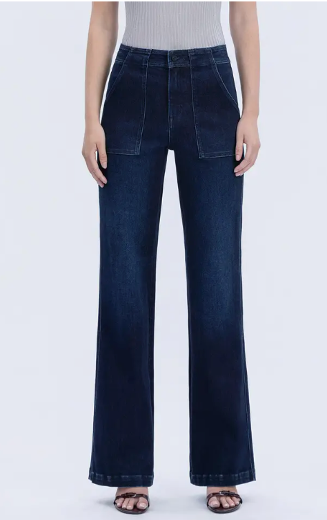 The Cheryl Dark Wash High Rise Pocket Front Stretch Jeans