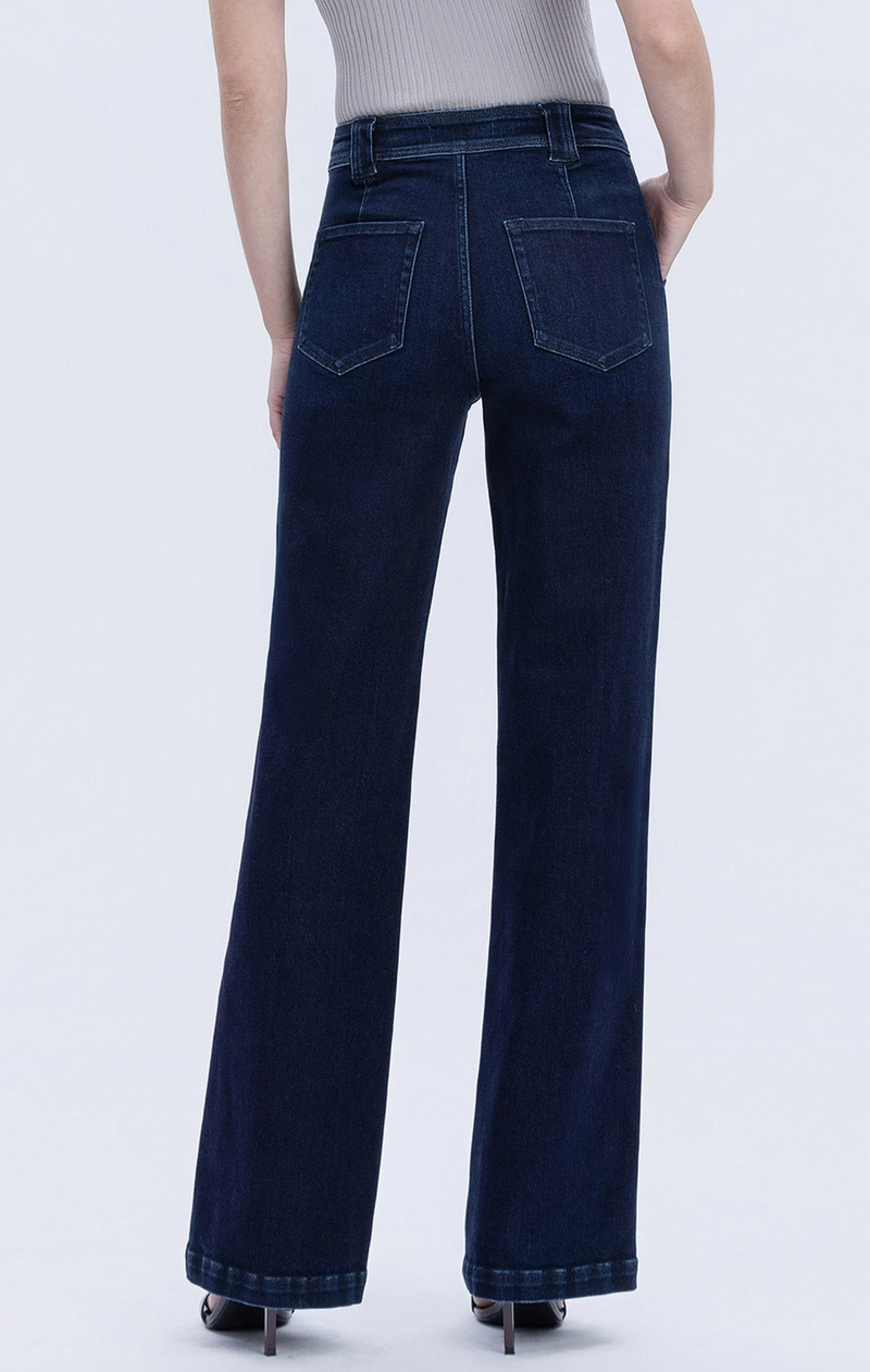 The Cheryl Dark Wash High Rise Pocket Front Stretch Jeans