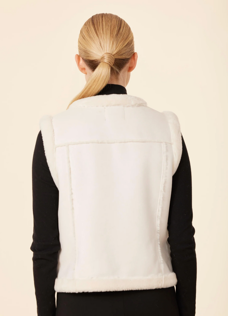 The Aspen Creme Vegan Shearling Vest