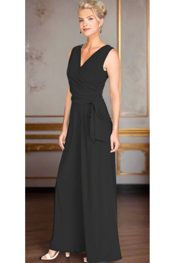 The Portia Black Classic Sleeveless Jumpsuit