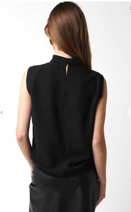 The Kathy Black Sleeveless Cowl Neck Top