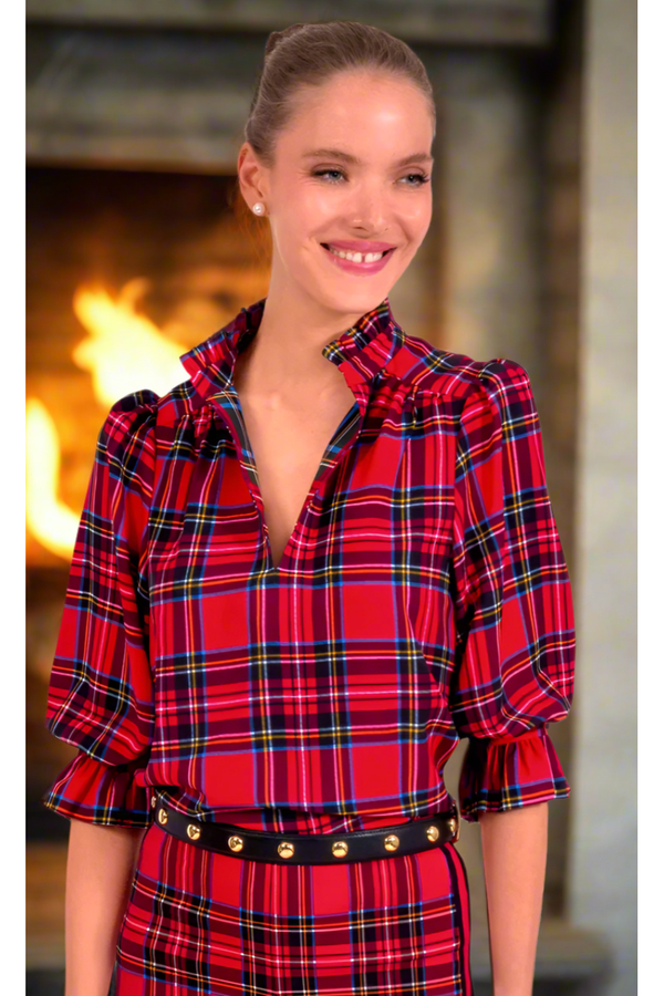 The Ruffleneck Red Plaid Top