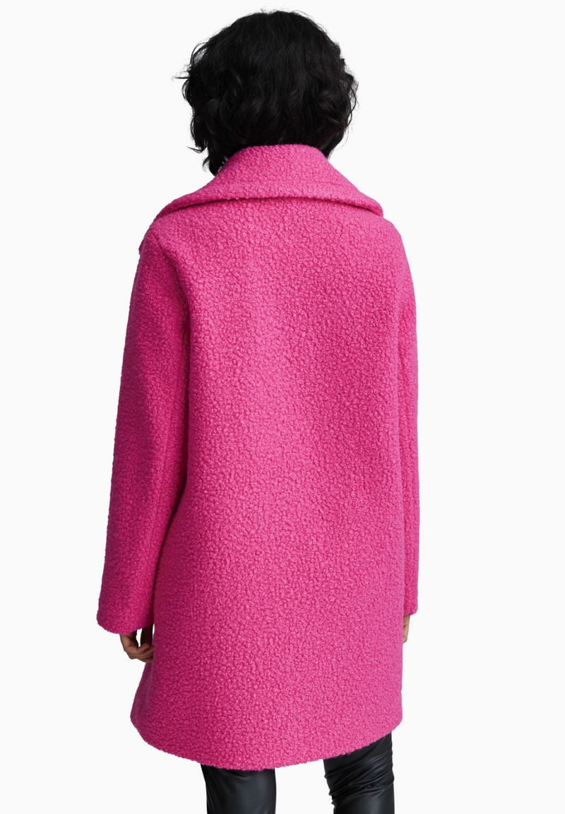 The Katie Hot Pink Double Breasted Boucle Coat