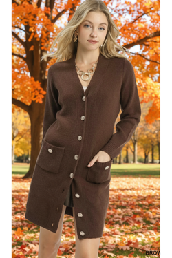 The Chestnut Brown Longline Cardigan