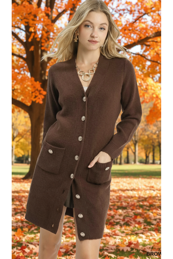 The Chestnut Brown Longline Cardigan