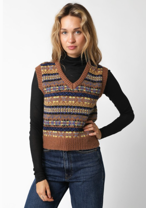 The Miley Brown Multi Knit Vest