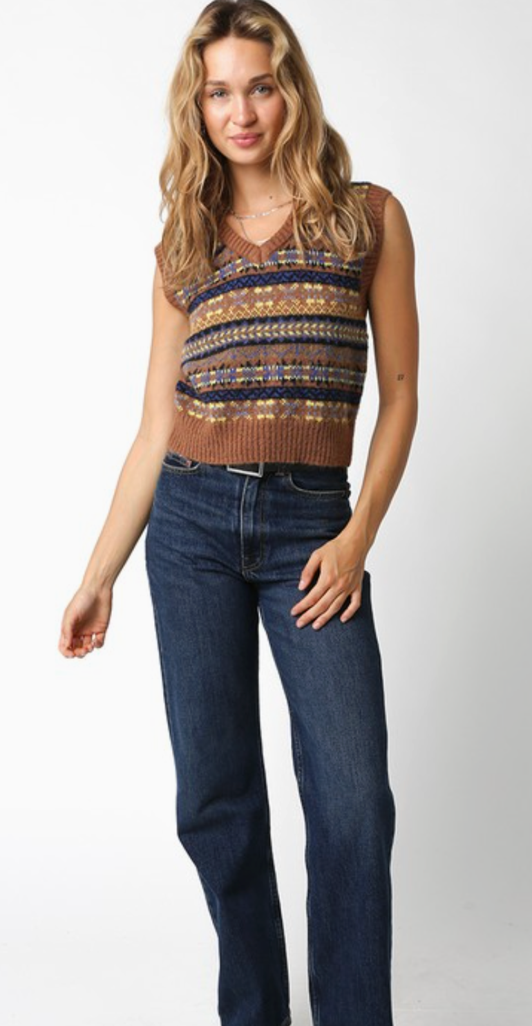 The Miley Brown Multi Knit Vest