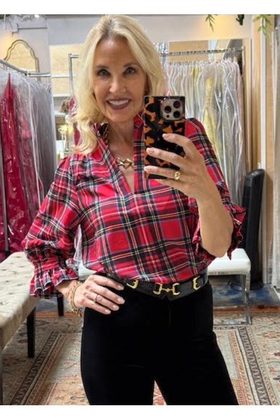 The Ruffleneck Red Plaid Top