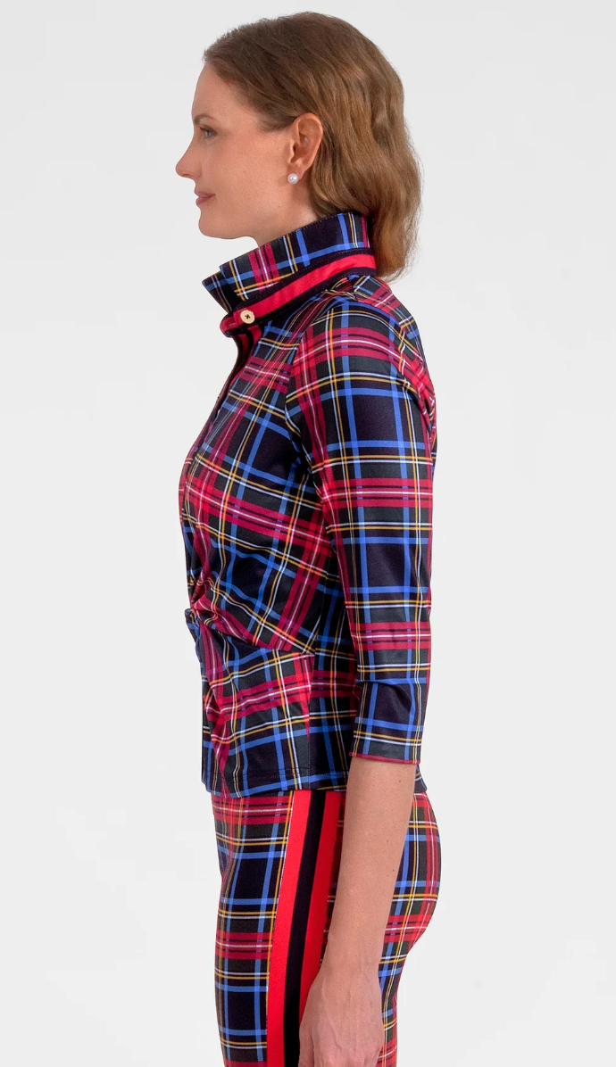 The Twist Red Plaid Top