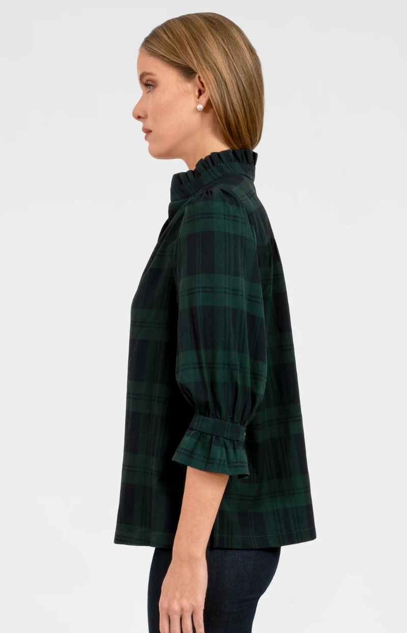 The Ruffleneck Green Plaid Top