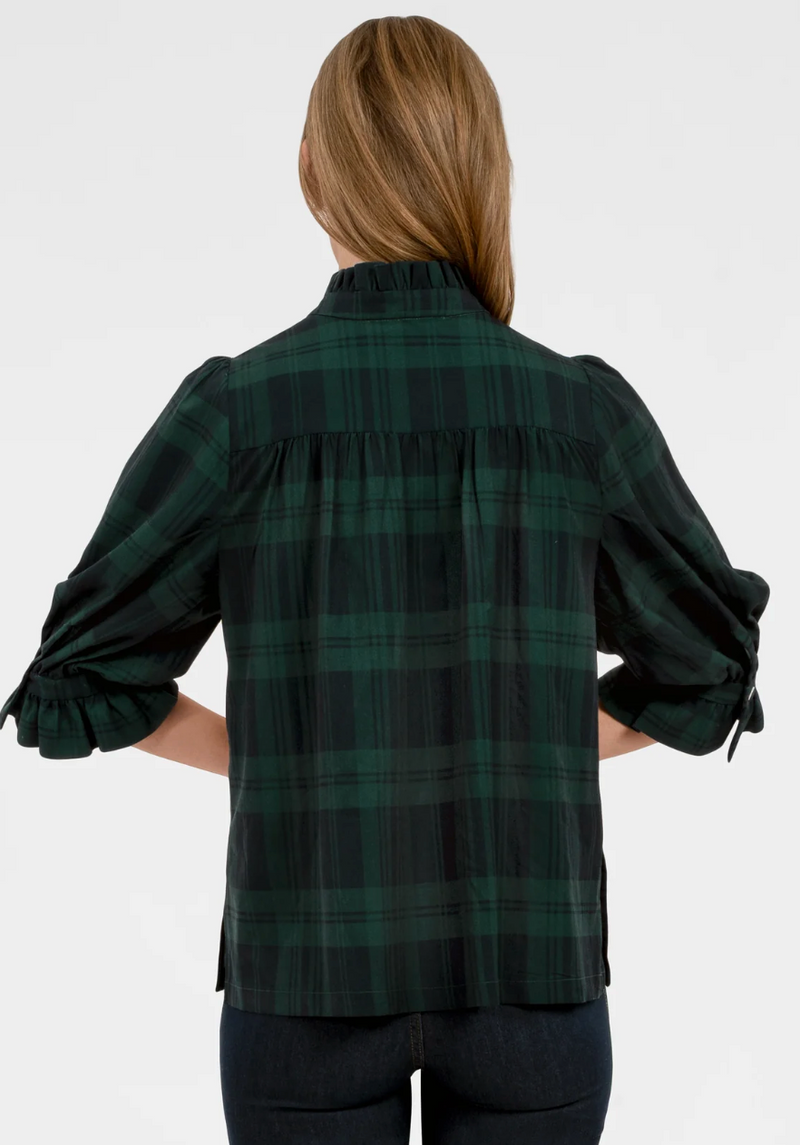 The Ruffleneck Green Plaid Top