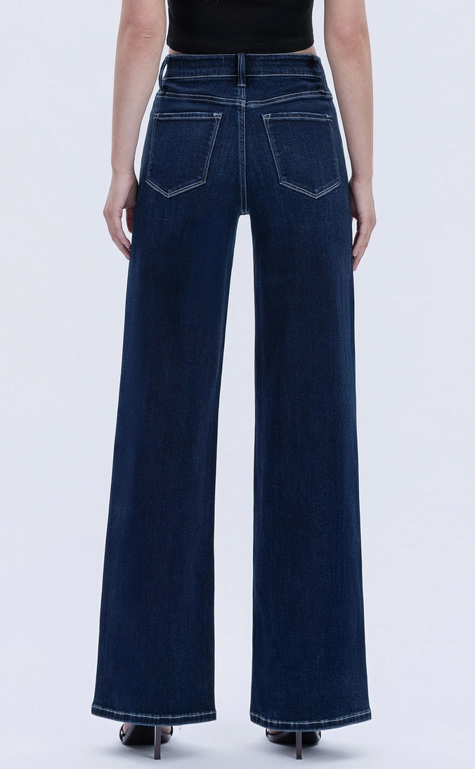 The Dylan Dark Wash High Rise Wide Leg Stretch Jeans