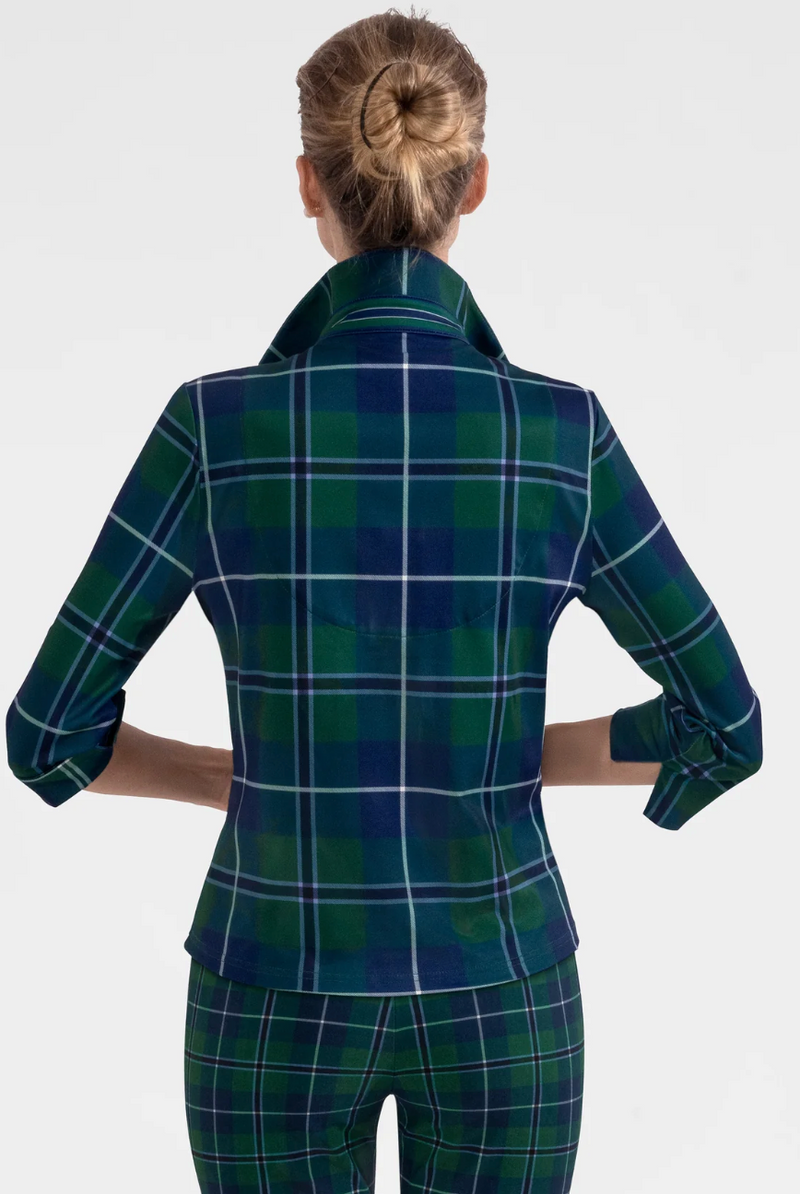 The Twist Green Plaid Top