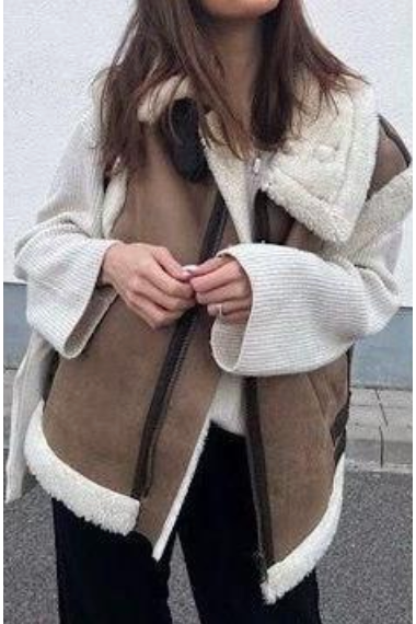 The Telluride Brown Faux Suede and Shearling Vest