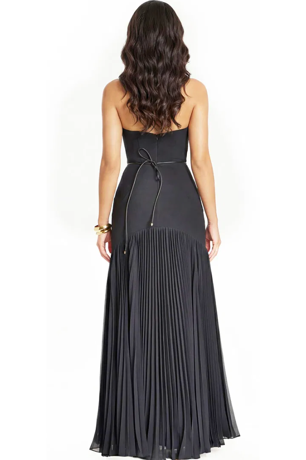 The Jovani 47000 Black Strapless Floral Waist Detail Gown 8 The Jovani 47000 Black Strapless Floral Waist Detail Gown 8