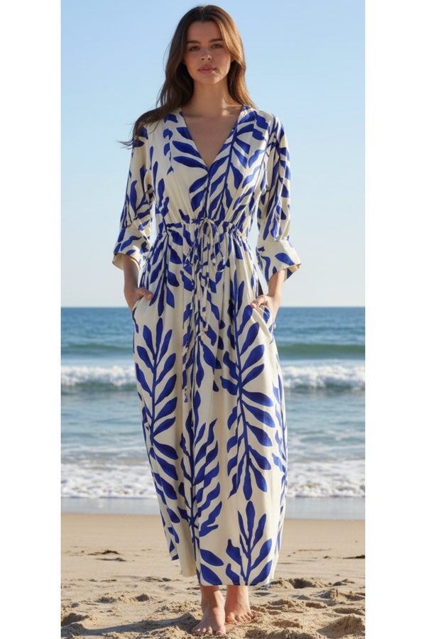 caribbean blue maxi dress Vestido Maxi Caribbean Beauty - Azul Marino