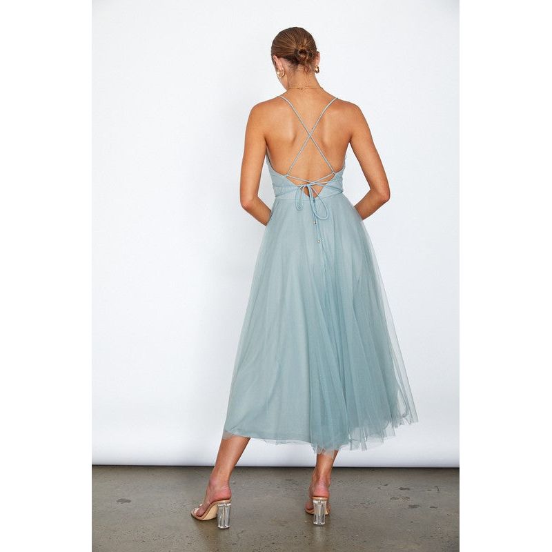 The Ballerina Light Blue Tulle Midi Dress